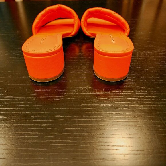 Marc Fisher Casper Bright Summer Orange Braided Block Heel Slide Sandals 5.5M - Picture 7 of 15